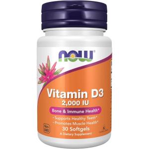 NOW Foods Supplements, Vitamin D-3 2,000 IU, High Potency, Structural Support*, 120 Softgels(30 Count (Pack of 1))