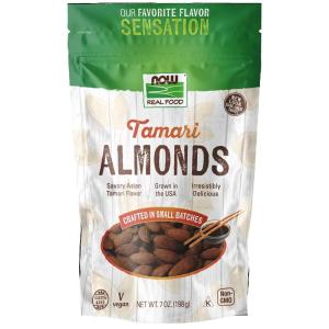 NOW Foods, Tamari Almonds, Flavor Sensations, Savory Asian Tamari Flavor, Gluten-Free and Certified Non-GMO, 7-Ounce (Packaging May Vary)(7 Ounce (Pack of 1))