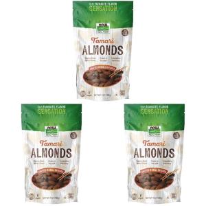 NOW Foods, Tamari Almonds, Flavor Sensations, Savory Asian Tamari Flavor, Gluten-Free and Certified Non-GMO, 7-Ounce (Packaging May Vary)(7 Ounce (Pack of 3))