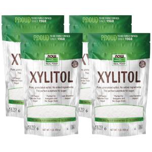 NOW Foods, Xylitol, Pure with No Added Ingredients, Keto-Friendly, Low Glycemic Impact, Low Calorie, 1-Pound (Packaging May Vary)(16 Ounce (Pack of 4))