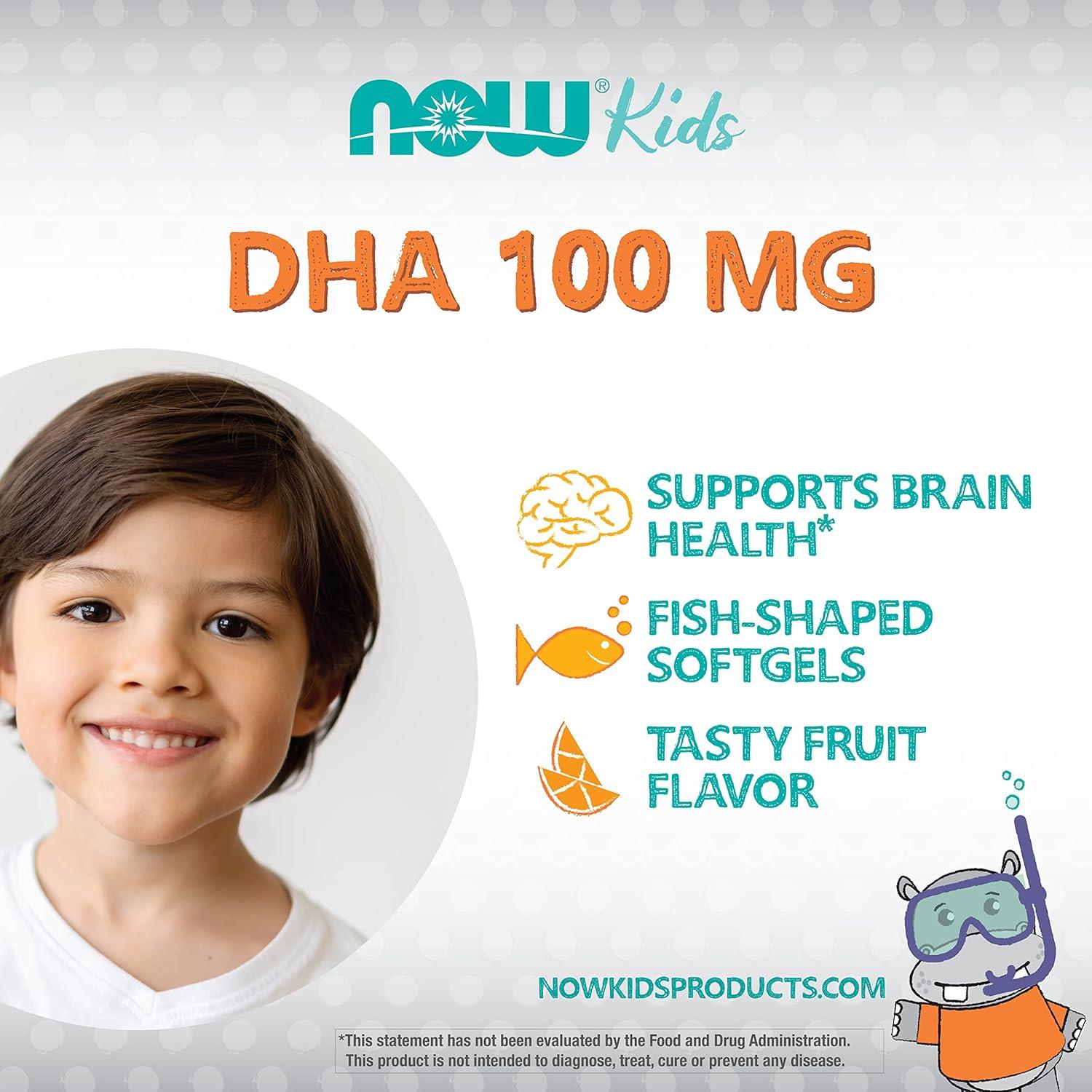 imageNOW Foods Supplements DHA Kids 100 mg Supports Brain Health Fruit Flavor 60 Chewable Softgels packaging may vary
