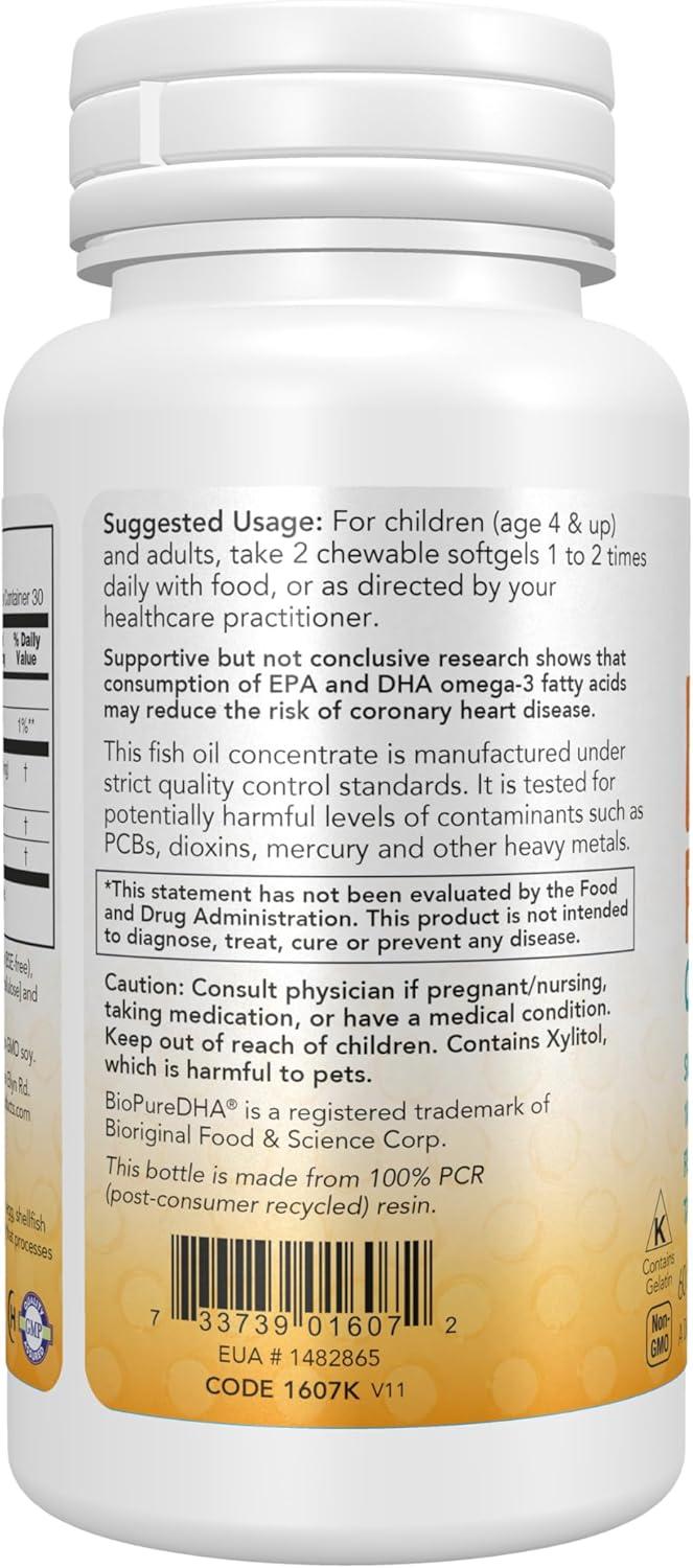 imageNOW Foods Supplements DHA Kids 100 mg Supports Brain Health Fruit Flavor 60 Chewable Softgels packaging may vary
