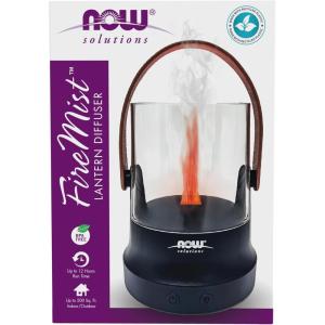 Now Solutions FireMist™ Lantern Diffuser, Portable Ultrasonic Aromatherapy Diffuser with LED Flame Light, Water-Resistant, Rechargeable Battery & USB-C Charging