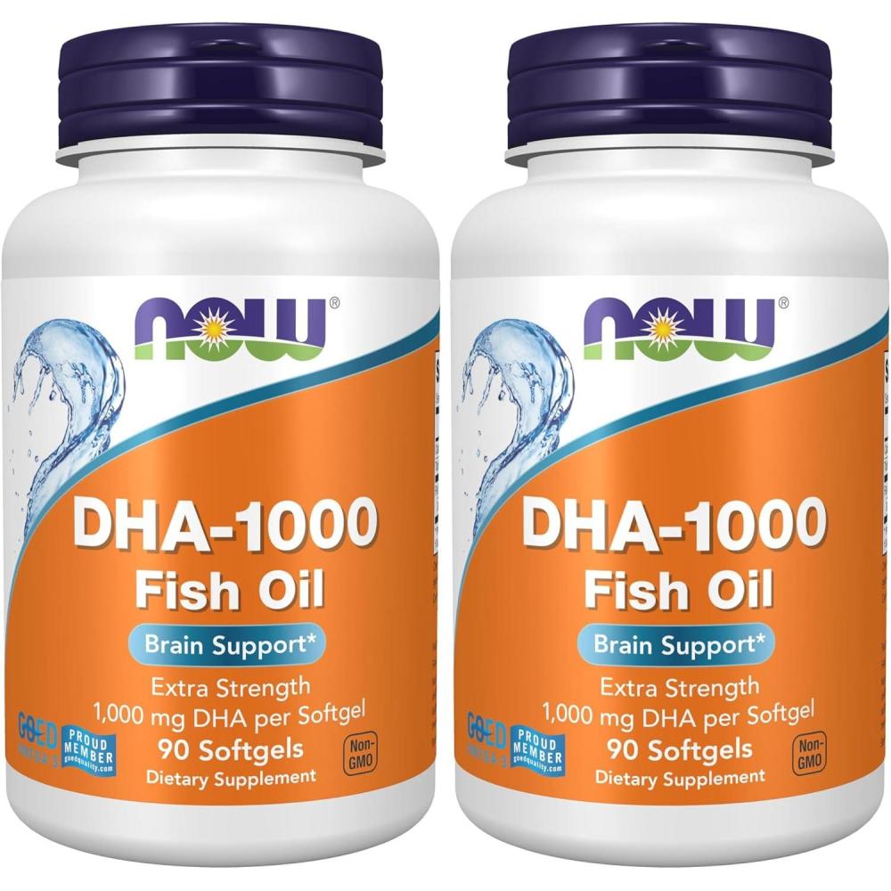 imageNOW Foods Supplements DHA 1000 Brain Support Extra Strength 1000 mg DHA 90 Softgels90 Count Pack of 2