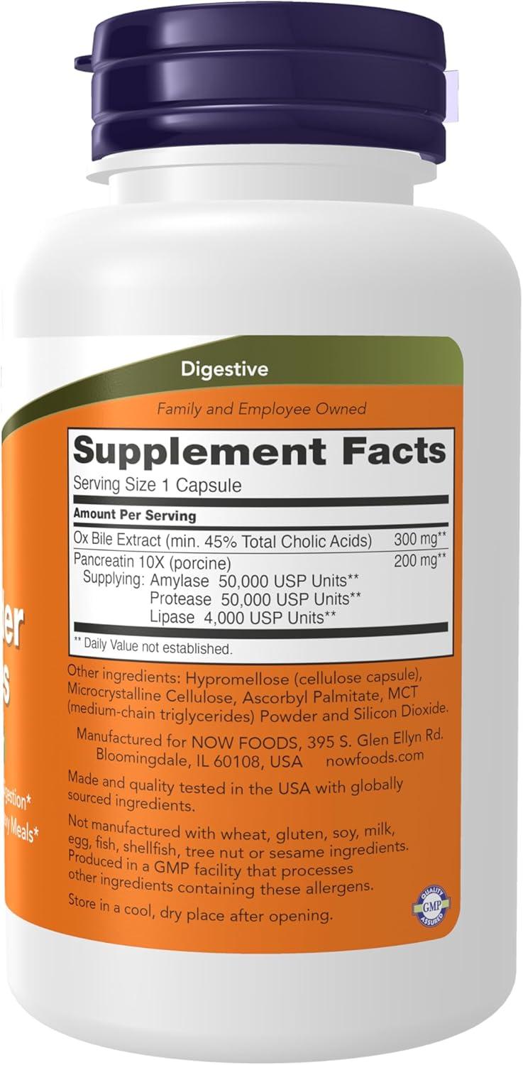 imageNow Foods Gallbladder Enzymes Digestive Support 90 Capsules with Ox Bile amp Pancreatin Supports Fat Protein amp Carb Digestion Promotes GI Comfort After Heavy Meals