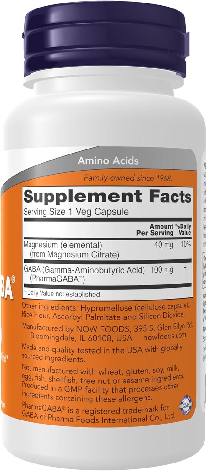 imageNow Foods Supplements PharmaGABA 100 mg with Magnesium Citrate 90 Veg Caps Relaxation Support