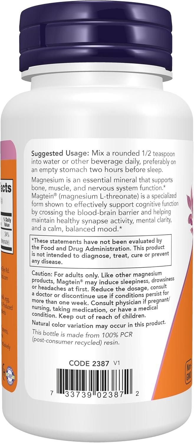 imageNow Supplements Magtein with Patented Form of Magnesium Mg Cognitive Support Powder 32 oz