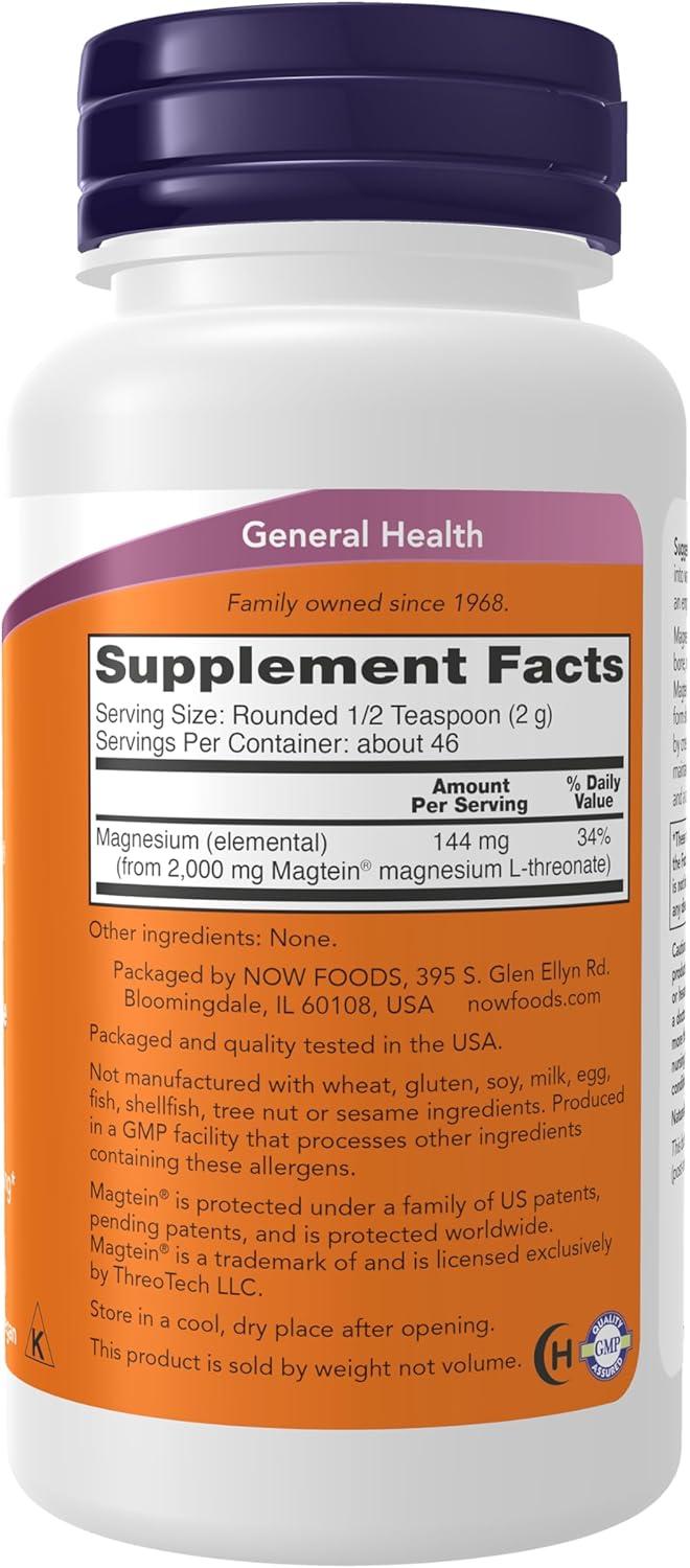 imageNow Supplements Magtein with Patented Form of Magnesium Mg Cognitive Support Powder 32 oz