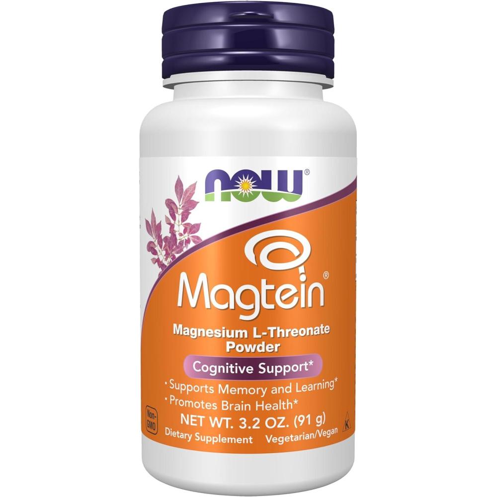 imageNow Supplements Magtein with Patented Form of Magnesium Mg Cognitive Support Powder 32 oz