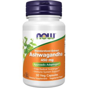 Now Supplements, Ashwagandha (Withania somnifera) 450 mg (Standardized Extract), 30 Veg Capsules