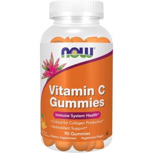 Now Supplements, Vitamin C Gummies 250 mg, Immune System and Antioxidant Support*, Collagen Production*, Orange Flavor, Vegetarian, Adult & Kids (Ages 4+), 90 Gummies