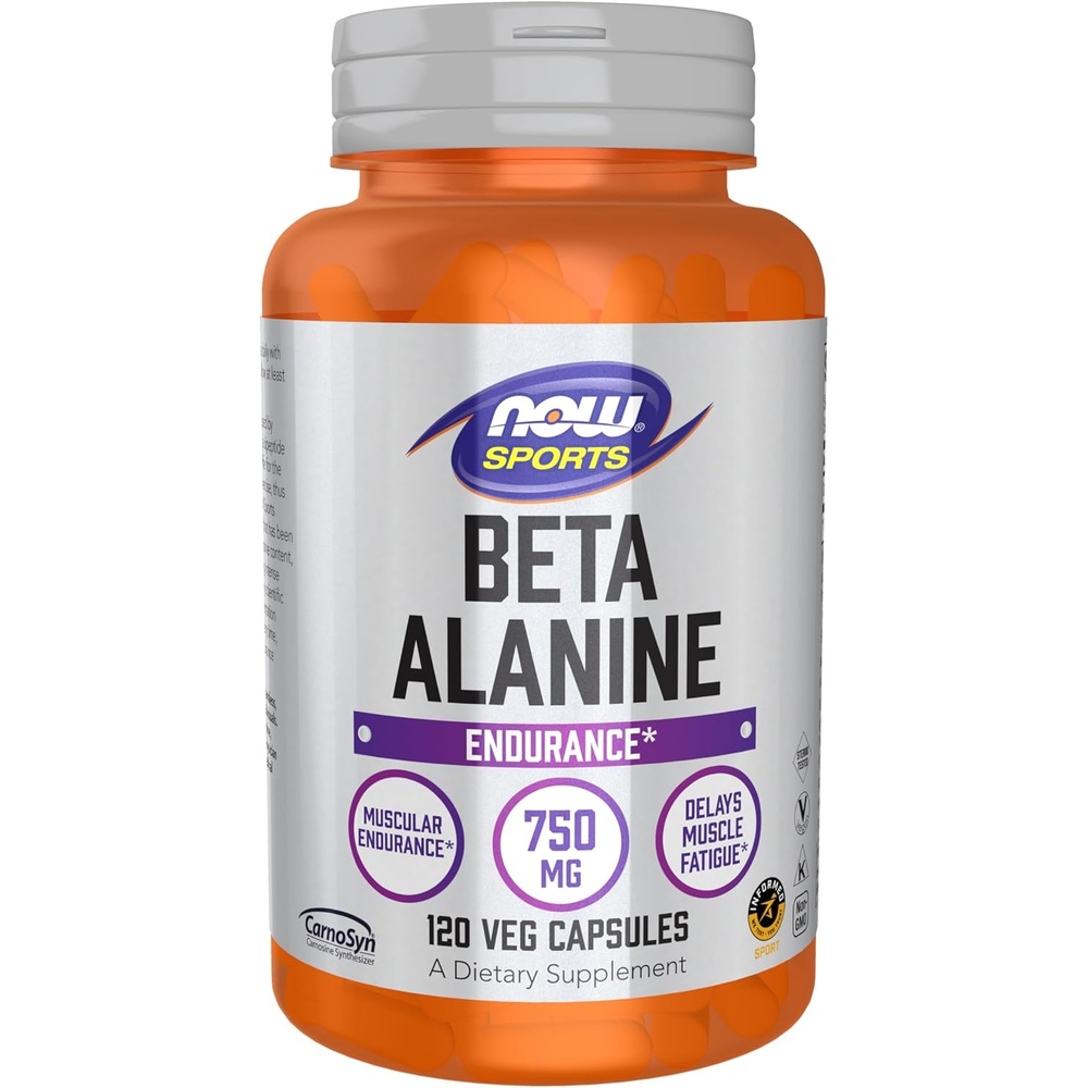 imageNOW Foods Sports Nutrition BetaAlanine 750 mg Delays Muscle Fatigue Endurance 120 Veg Capsules120 Count Pack of 1