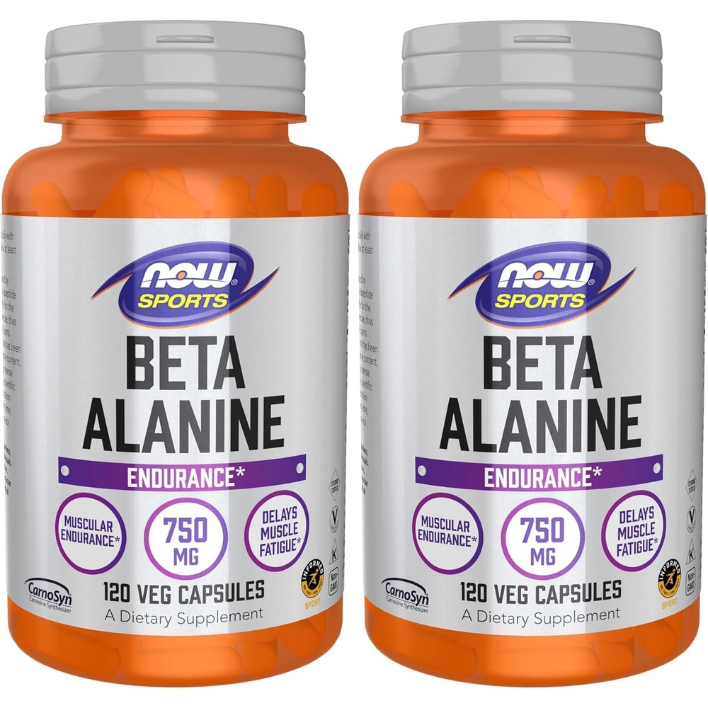 imageNOW Foods Sports Nutrition BetaAlanine 750 mg Delays Muscle Fatigue Endurance 120 Veg Capsules120 Count Pack of 2